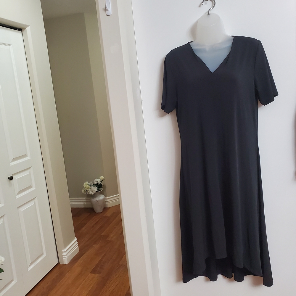 Elegant Black V-Neck Dress